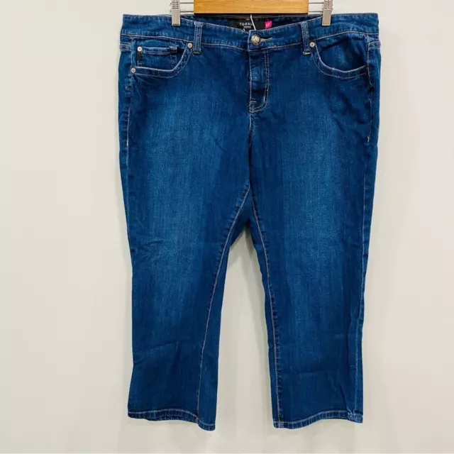 TORRID Women's Plus Size 20 Medium Wash Blue Denim Cropped Stretch Casual Jeans