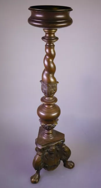 Antiker Bronze Kerzenleuchter, Kirchenleuchter, 53 cm hoch (A 571) 2