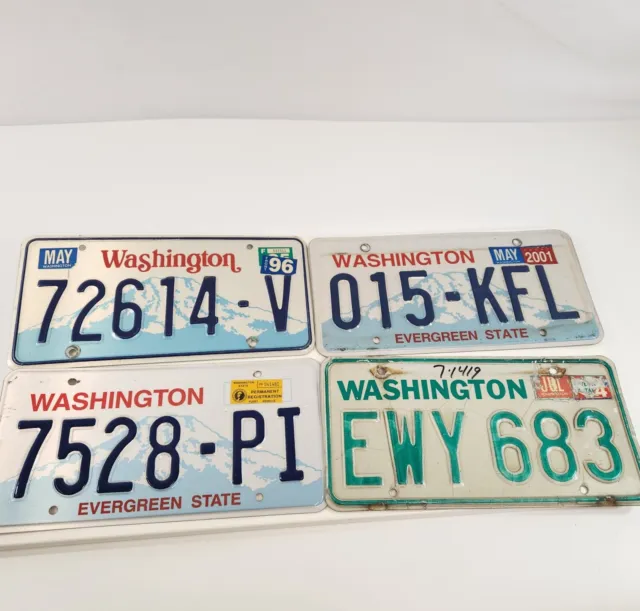 Washington License Plates Lot 80s 90s Expired Car Tags Evergreen State