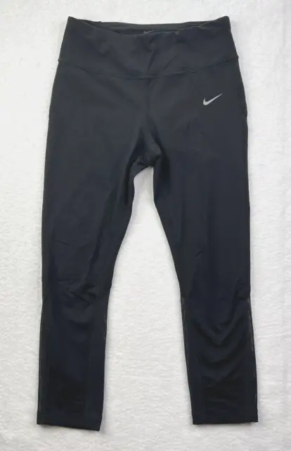 Nike Pants Womens Small Black Power Epic Lux Crop Tight Running Dri Fit 644943