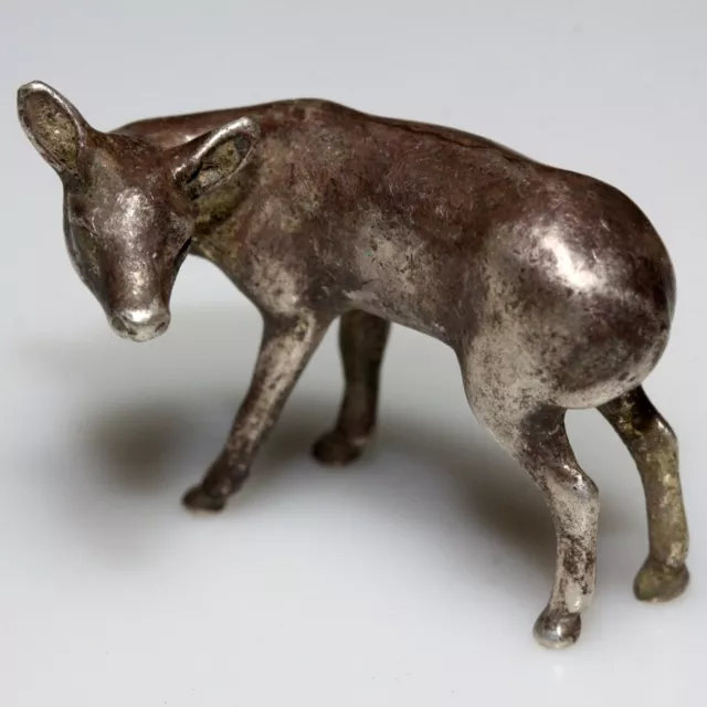 Ancient Roman silver Deer statue ornament circa 100-400 AD