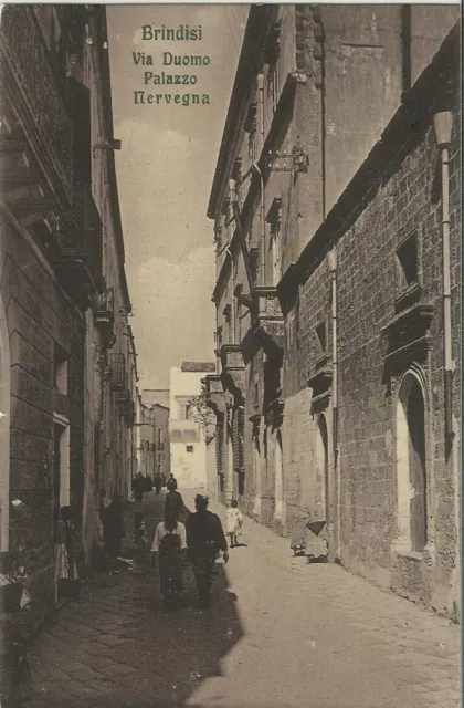 BRINDISI - VIA DUOMO - Palazzo Nervegna - viaggiata 24 dic.1909