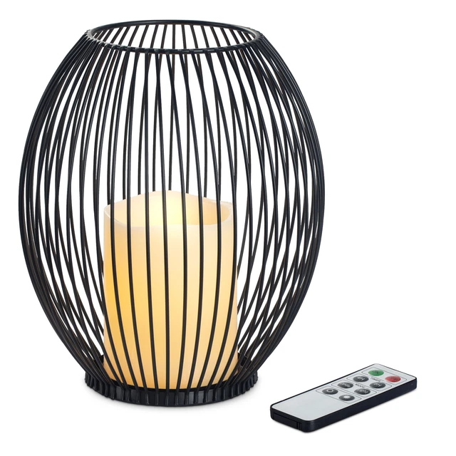 Vela LED sin llama Pack 1x vela LED con 1x candelabro y 1x mando a distancia