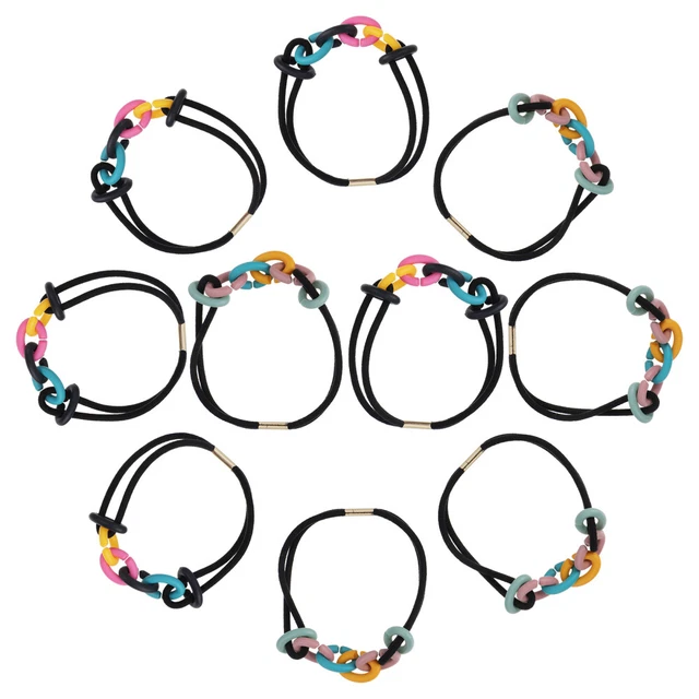 Anillo para el cabello Pulseras Coreano Elástico Banda para el cabello Colorido Nailon
