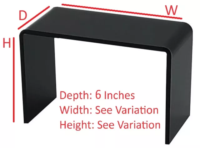 T'z Tagz Any 6-Inch-Deep Black Acrylic Riser Display Stand New 2 Pack Variation