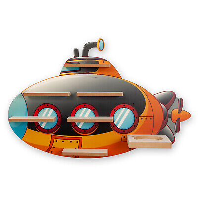 Submarino | Estantería de colección para caja de música y figuras para habitación infantil | de MDF