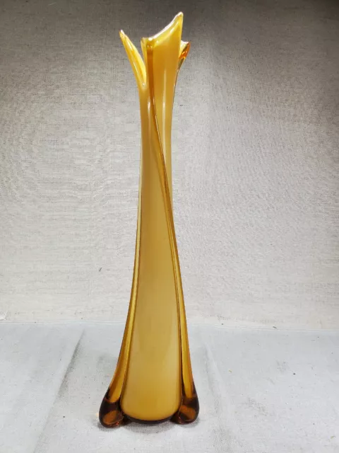 Murano Tall Art Glass Vases Cristalleria Fratelli Betti Alrose Very Rare 20”