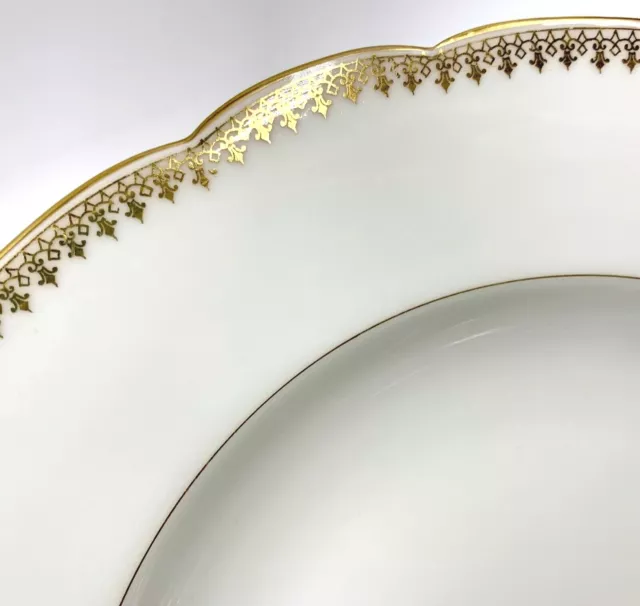 ELEGANT c1907 T&V LIMOGES GOLD & WHITE RIMMED SOUP BOWL 2