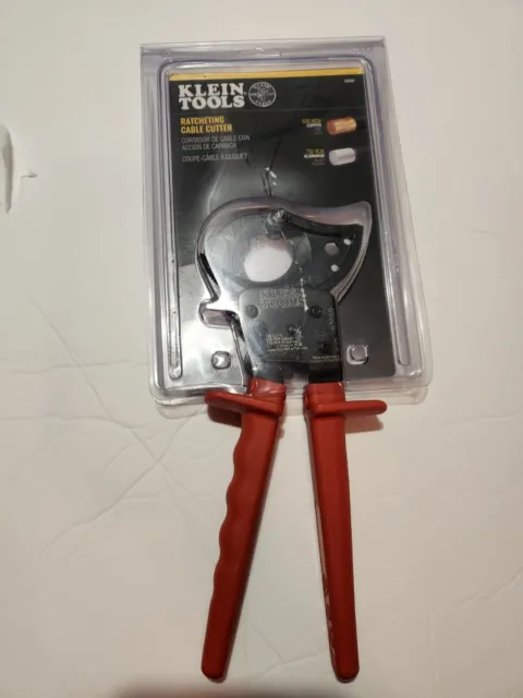 NEW Klein Tools 63060 LARGE Ratcheting Cable Cutter Red HIGH CAPACITY