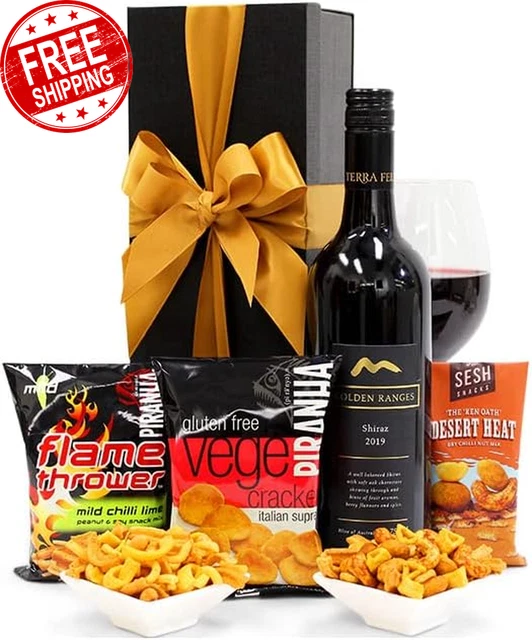 Wine & Nuts Hamper (Shiraz) - Wine Party Gift Hamper for Birthdays, Graduations,