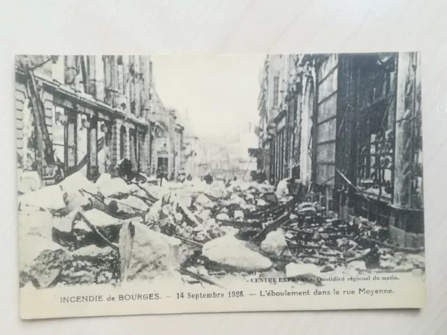 vd087 CPA WW1 Ruines - Bourges - éboulement rue moyenne