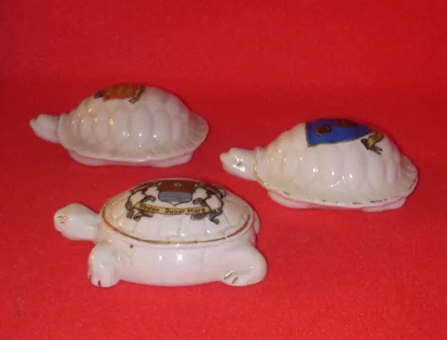Crested China TURTLES Minehead , Whitley , Weston Super Mare Crests