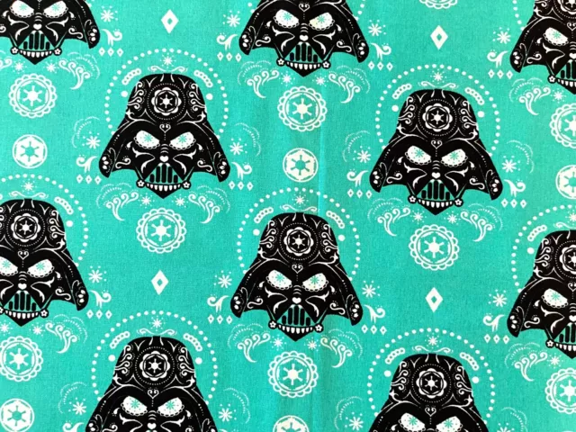 Cotton Quilt Fabric Darth Vader Sugar Skulls Star Wars Camelot by 1/2 Yard