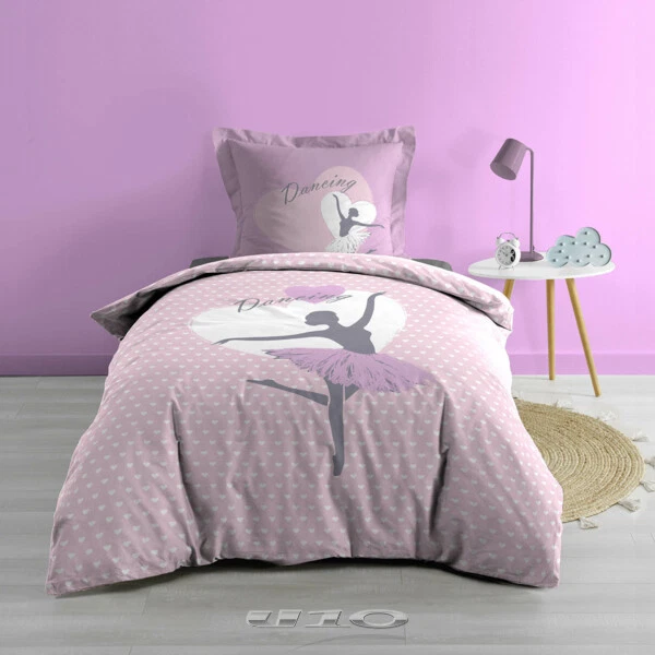 2 piezas Ropa de cama niña bailarina funda de cama funda de cojín 140x200cm algodón