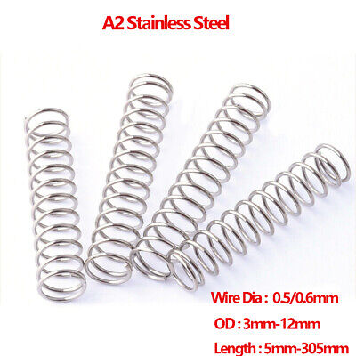 uxcell Compression Spring,304 Stainless Steel,12mm OD,1.6mm Wire Size,11mm Compressed Length,20mm Free Length,63.2N Load Capacity,Silver Tone,10pcs 