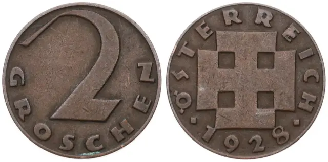 Österreich - Austria 2 Groschen - 1.Republik 1918-1938 - verschiedene Jahrgänge