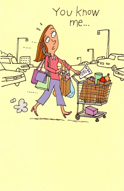 Funny HAPPY BIRTHDAY Card, BELATED, by American Greetings, late comic + Envelope