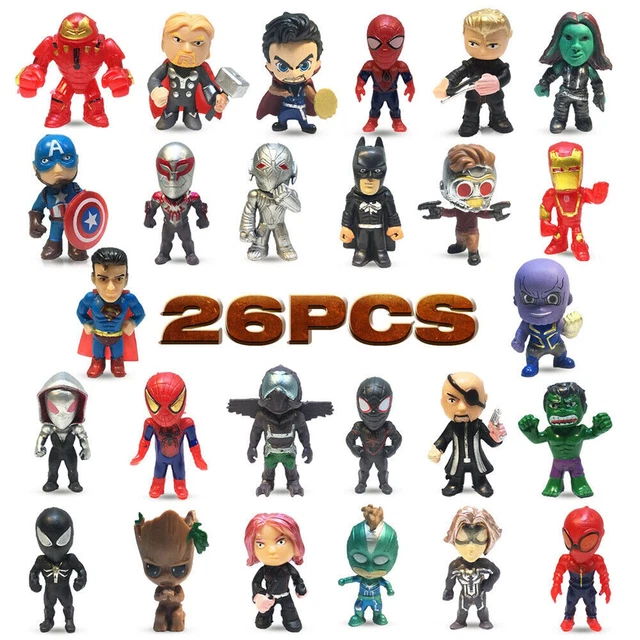 26Pcs Mini Superhero Action Figures Marvel Avenger Toy Cake Topper Decor Set UK！