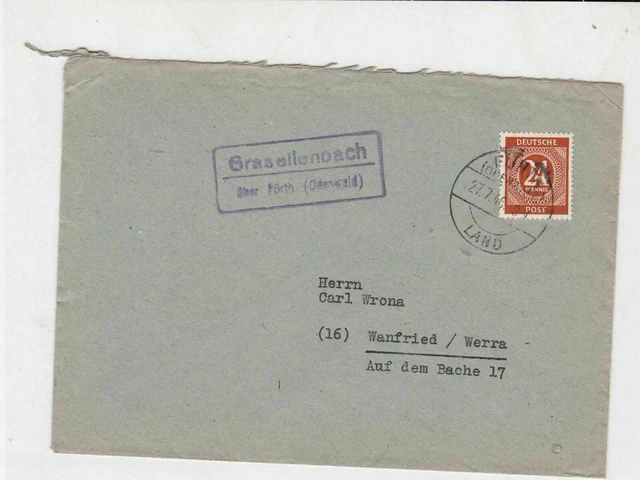 germany 1946 allied occupation stamps cover ref 18685
