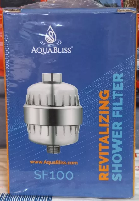 Filtro de ducha revitalizante de alto rendimiento AquaBliss SF100 cromo nuevo en caja