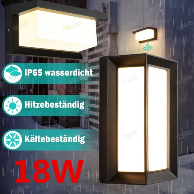 18W LED Außenleuchte Wasserdicht Wandleuchte Wandlampe mit Bewegungsmelder DHL