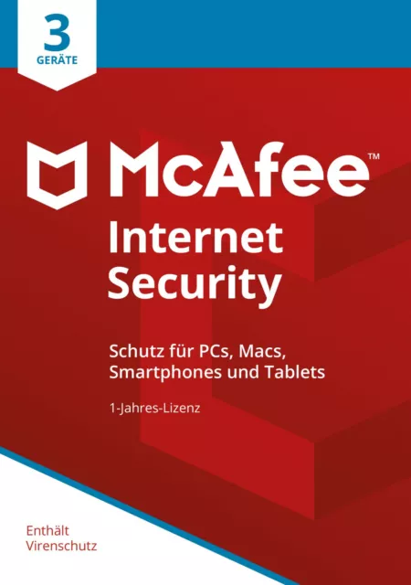 McAfee Internet Security 2024 3PC 1Jahr | VOLLVERSION / Upgrade | UE DE-Lizenz