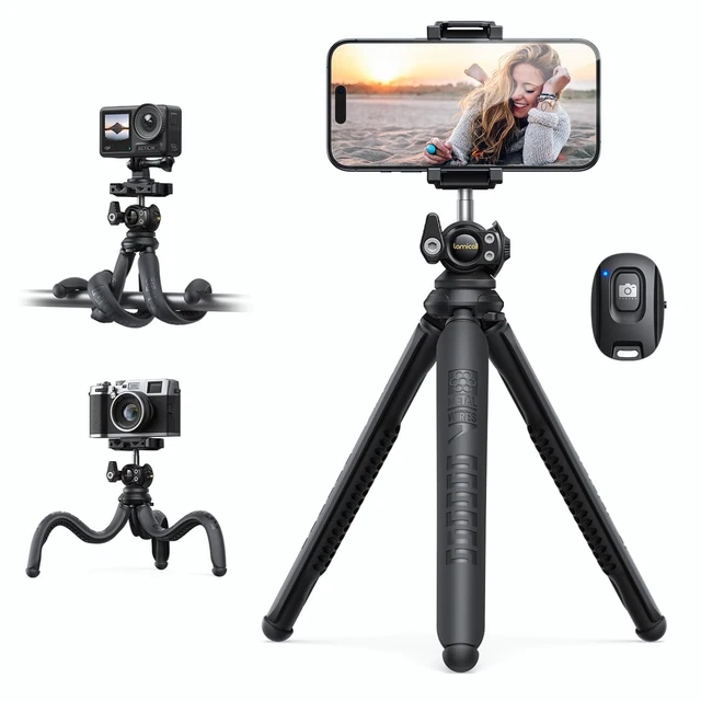 Perche Selfie, Bâton de Selfie Bluetooth Trépied Monopode Selfie Stick Télescopique avec Télécommande pour iPhone 8 Plus, Galaxy S7 - Appareil Photo