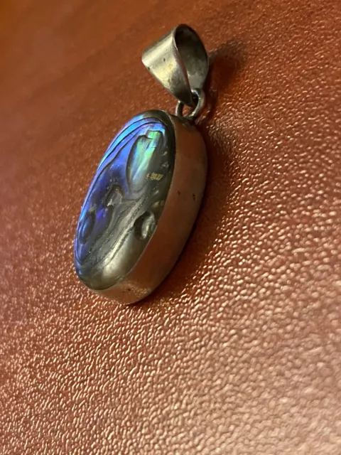 Vintage ? Sterling silver pendant abalone 925 very nice