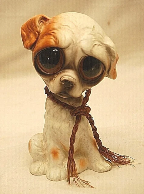 HA Enesco Big Eyed Puppy Dog Ceramic Figurine Japan