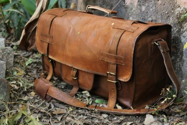 Borsone In Pelle Vintage Uomo 30 Litri &ndash; Portapacchi Da Viaggio, Palestra E Weekend