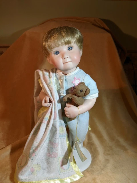 Ashton Drake 1997 12" Porcelain Baby Boy - "Tuck Me in Mommy" by Titus Tomescu