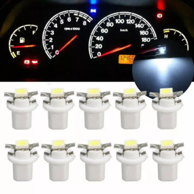 10x T5 B8.5D Car Gauge 5050 1SMD LED Speedo Dashboard Dash Side Light Lamp Bulbs