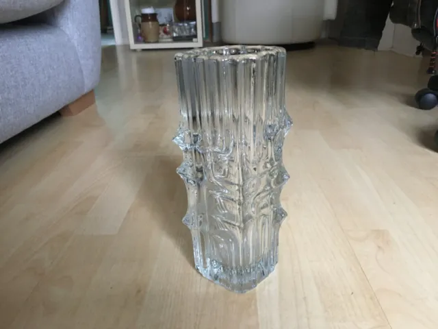 CZECH SKLO UNION MAZE VASE - MID 20th century LARGE HEAVY GLASS VASE