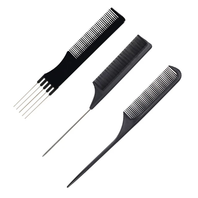 3 PIEZAS Peine de cola puntiaguda para peluquería profesional selección peine de cabello antiestático cabello
