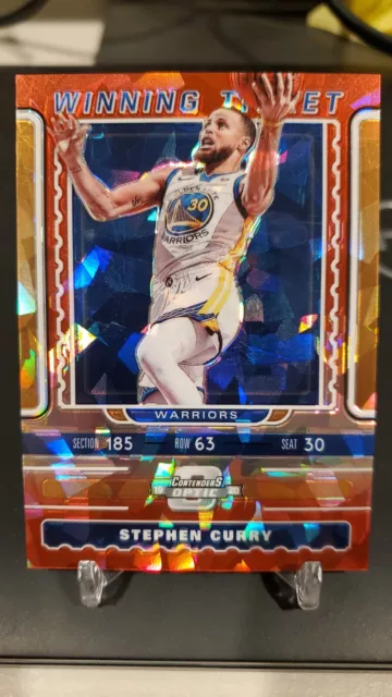 STEPHEN CURRY 2019-20 Contenders Optic Winning Ticket Red Cracked Ice #6 Prizm