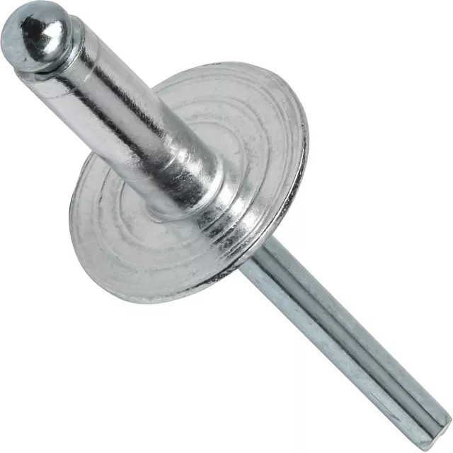 Large Flange Pop Rivets 1/8" x 1/4" Aluminum Body Steel Mandrel (4-4) Qty 1000