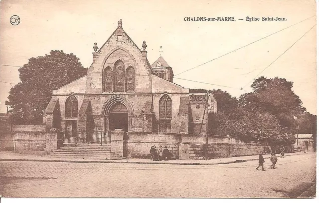 CPA 51 1928 CHALONS sur MARNE L'Eglise ST Jean