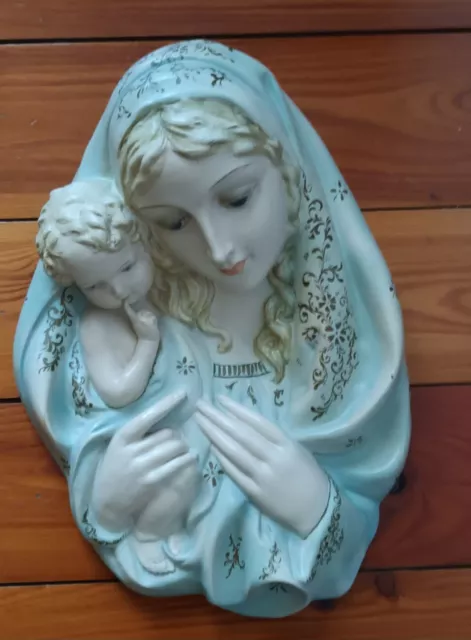 Madonna con bambino anni 40, ceramica. Dipinta a mano.