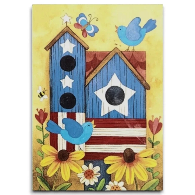 Independance Day Garden Flag 18 Inch Patriotic Farmhouse Birdhouse Rain or Shine