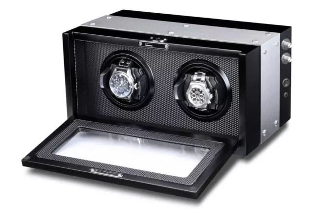 Watch Winder Scatola carica 2 orologi automatici con rotori Portaorologi Alu