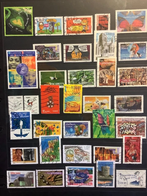 FRANCE - 1 PAGE COLLECTION OF USED STAMPS - only Recent all different