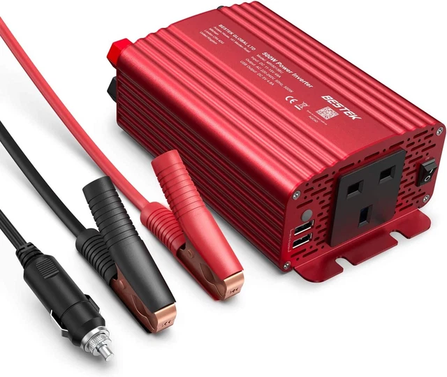 BESTEK 500 W Inverter di potenza veicolo auto DC 12V a AC 230 V 240 V convertitore auto caricabatterie
