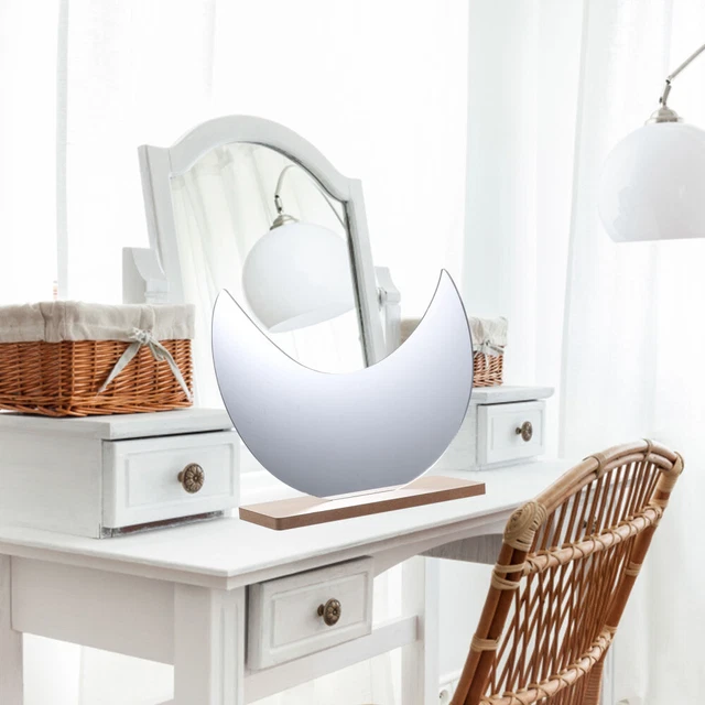 Adesivo Parete A Forma Di Luna In Acrilico Argento - Decorazione Moderna Per Casa, Bagno, Camera Da Letto 34x25.5 Cm - Foto 2