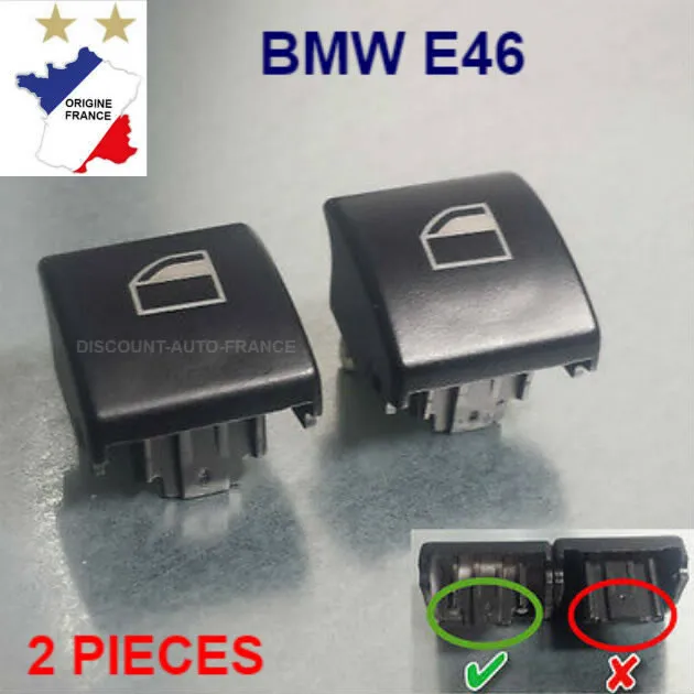 2x cache interrupteur bouton leve vitre pour BMW E46 série 3