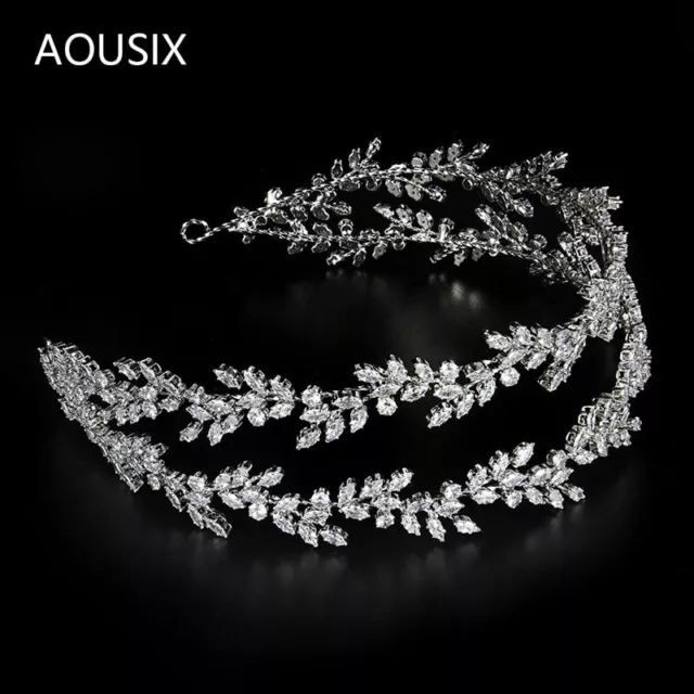 Headbands Zirconia Tiara Silver Color Headband Wedding Dressing Crown Jewelry