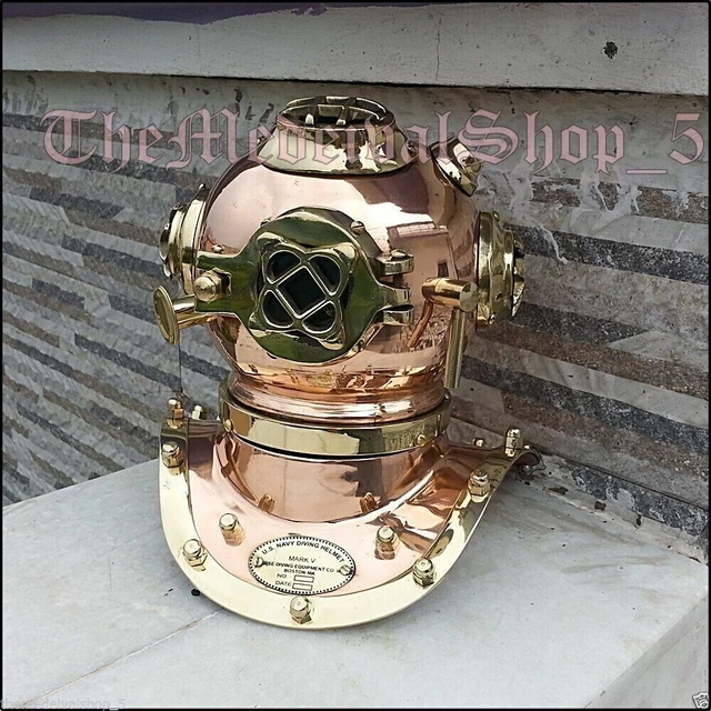 Antique COPPER FINISH BRASS SCUBA DIVERS DIVING HELMET ROYAL NAVY MARINE