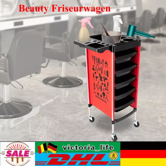 Beauty Friseurwagen 5 Schubladen SPA Faltbare Salon Rollwagen Arbeitswagen