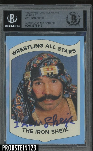 Iron Sheik Signed 1982 Wrestling All Stars Series B #25 Retro RC AUTO BGS BAS