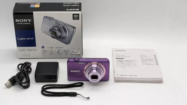 [ Mint en Caja ] Sony Cyber-shot DSC-WX70 Morado 16.2MP Cámara Digital De Japón 2