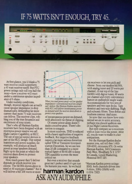 Harman-Kardon - Model HK580i Receiver - Original Magazine Ad -